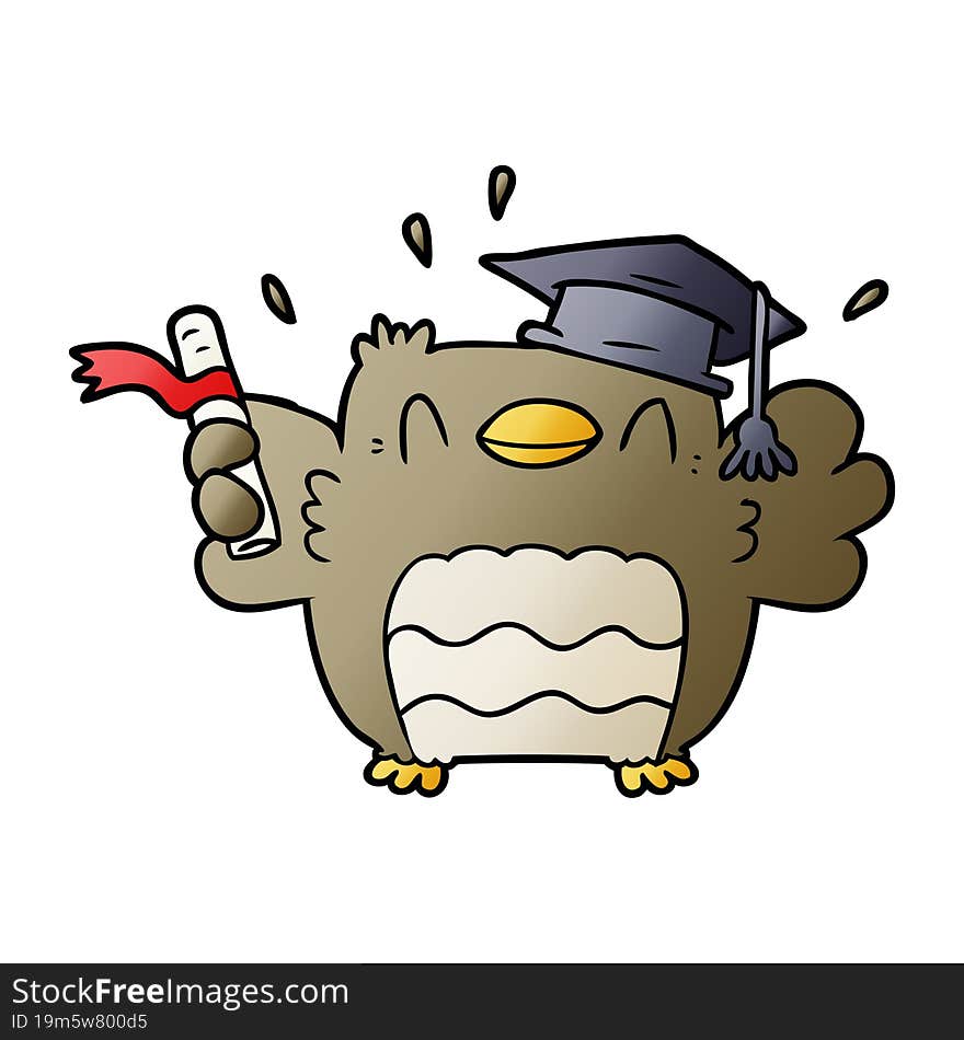 cartoon owl graduate. cartoon owl graduate