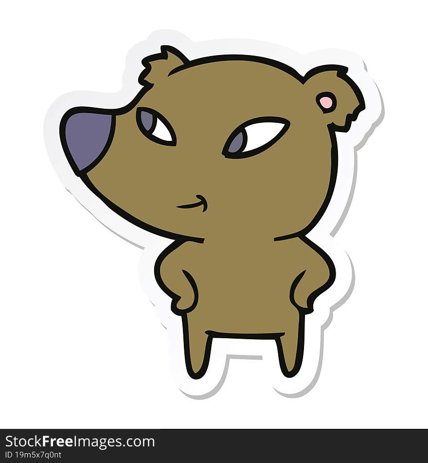 sticker of a cute cartoon bear