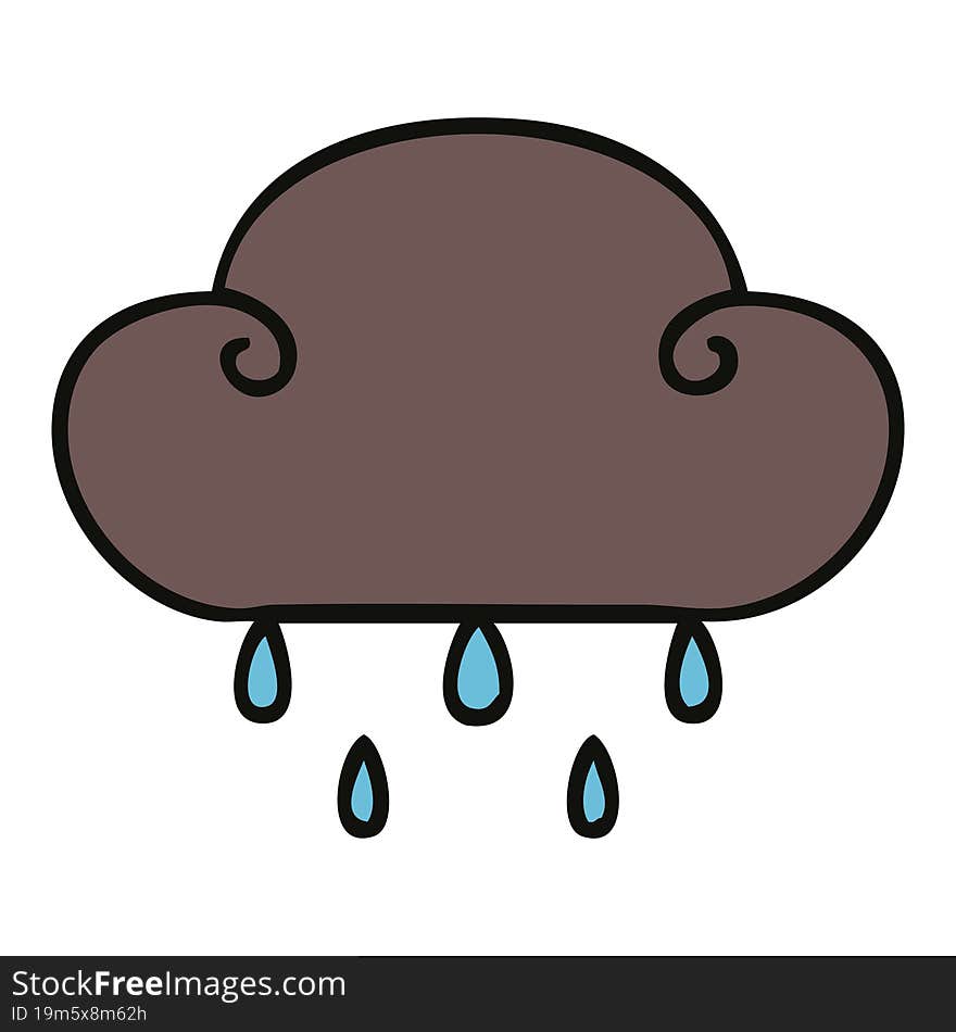 quirky hand drawn cartoon rain cloud