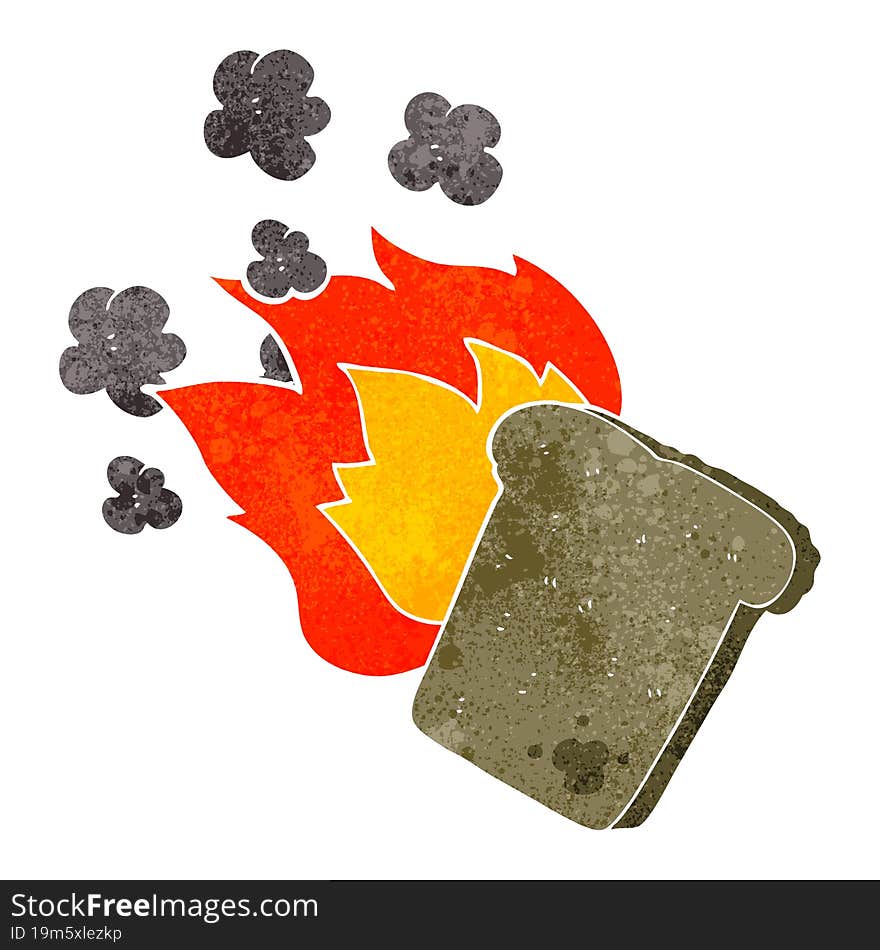 retro cartoon burnt toast