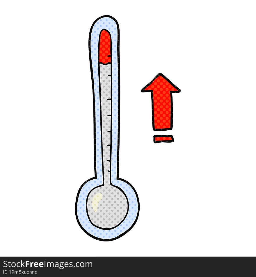 freehand drawn cartoon rising temperature