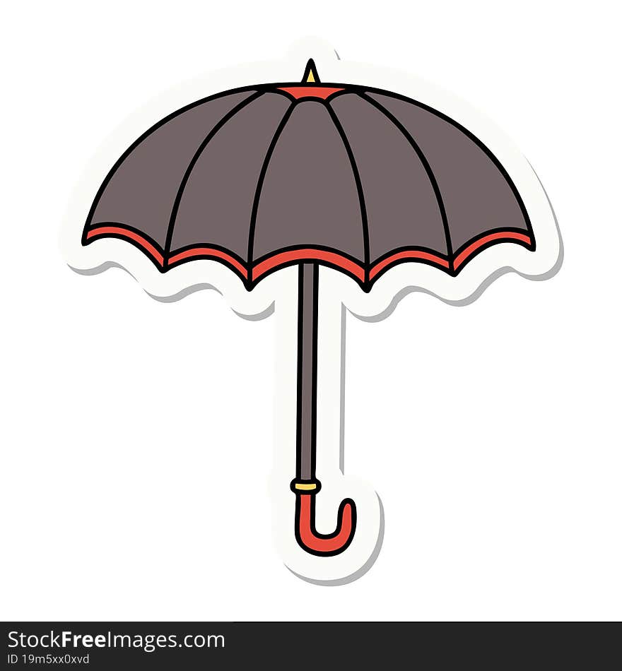 Tattoo Style Sticker Of An Umbrella