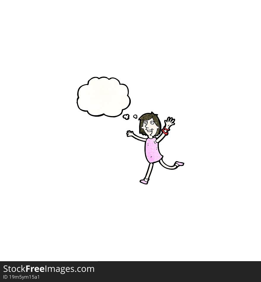 excited woman cartoon