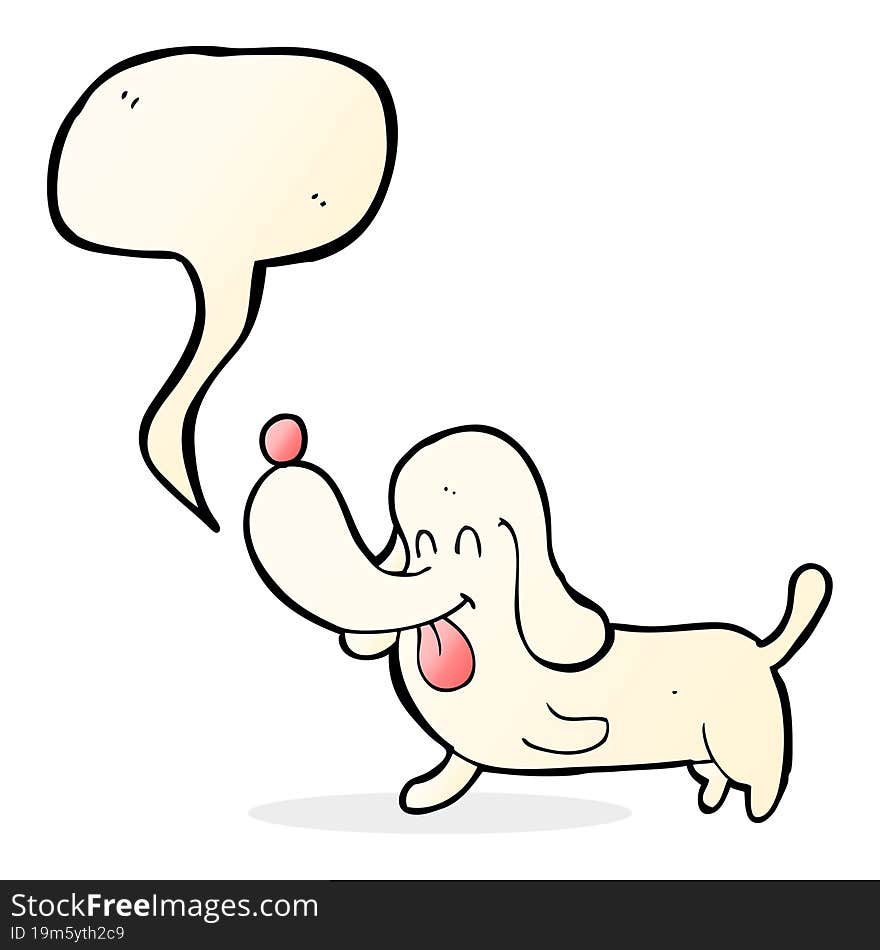 Cartoon Happy Dog With Speech Bubble