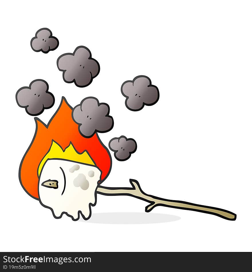 Cartoon Burning Marshmallow