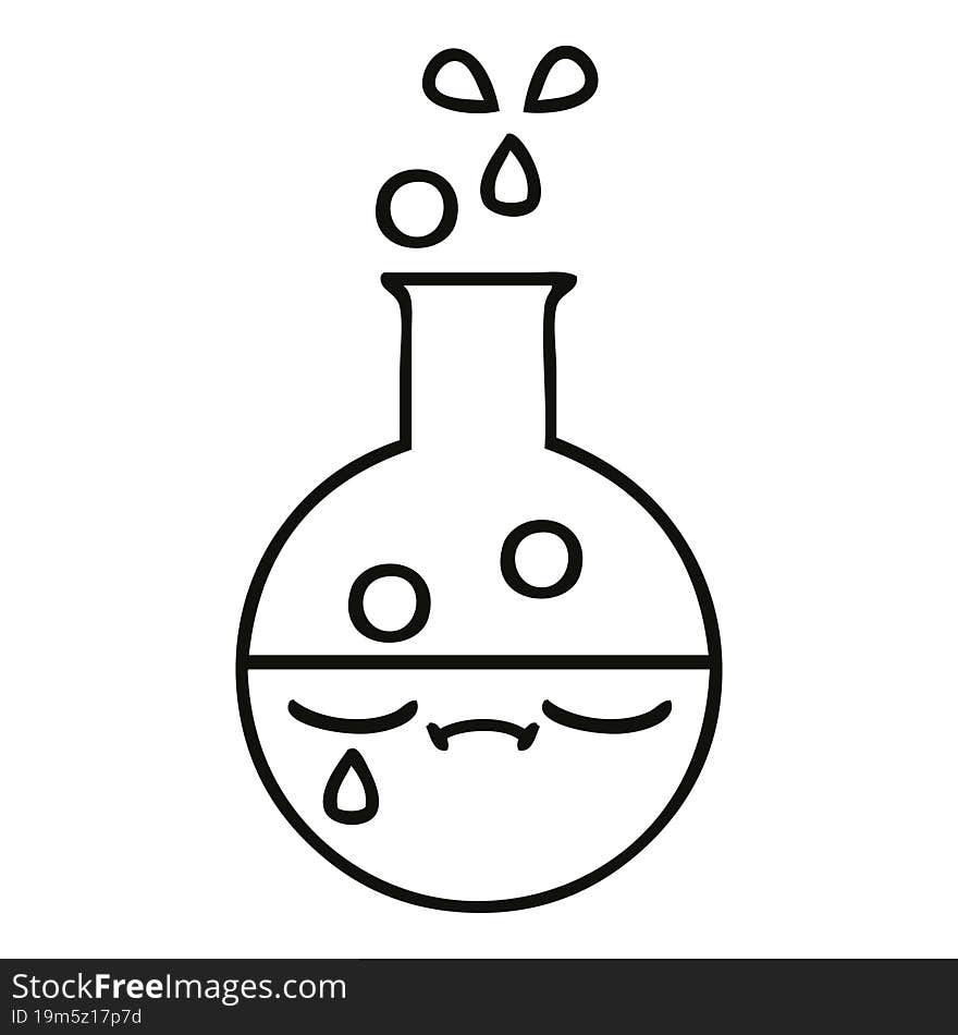 line drawing cartoon of a test tube