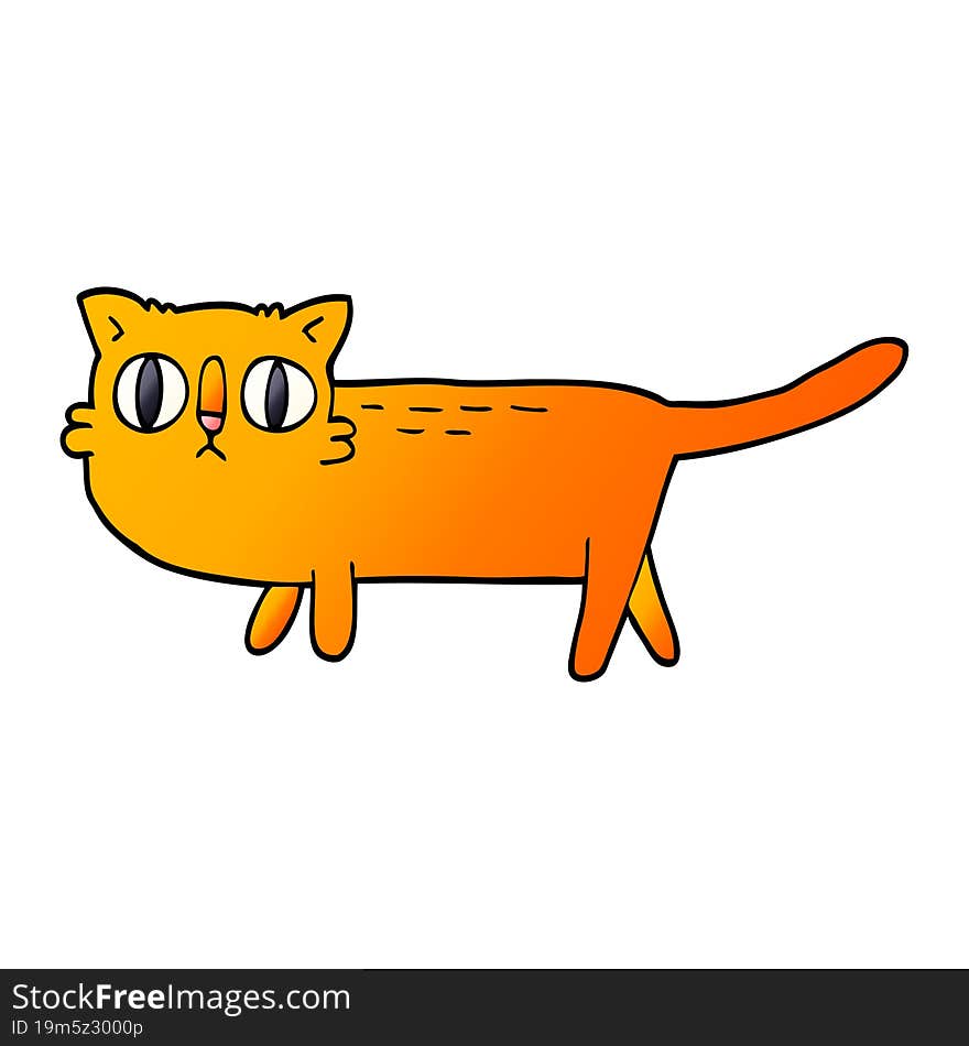 Cartoon Doodle Funny Cat