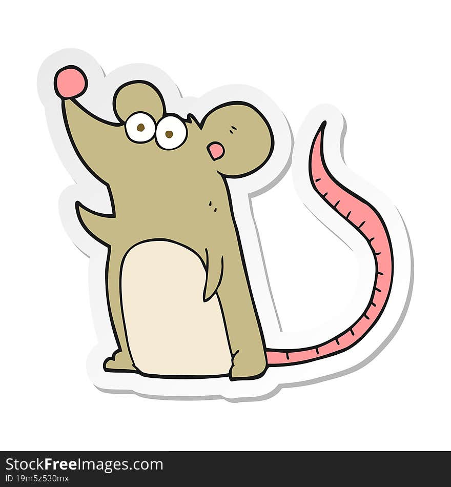 sticker of a cartoon mouse