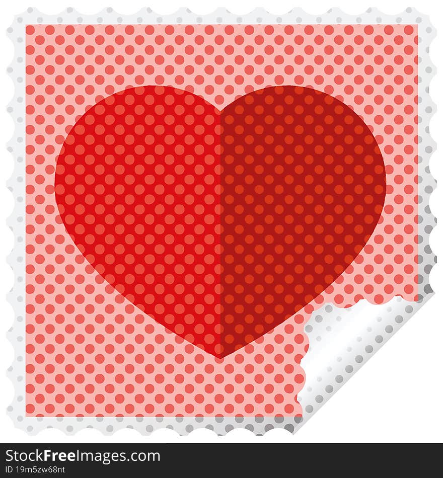 heart symbol graphic vector illustration square sticker stamp