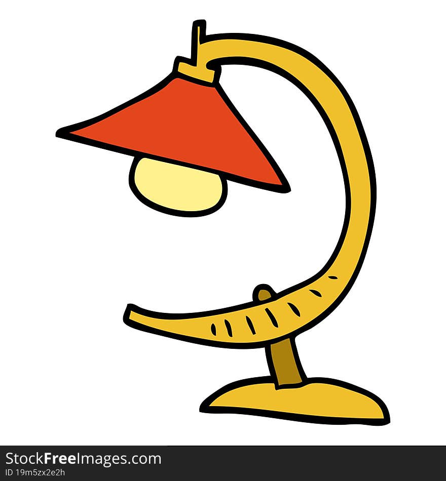 cartoon doodle funky lamp