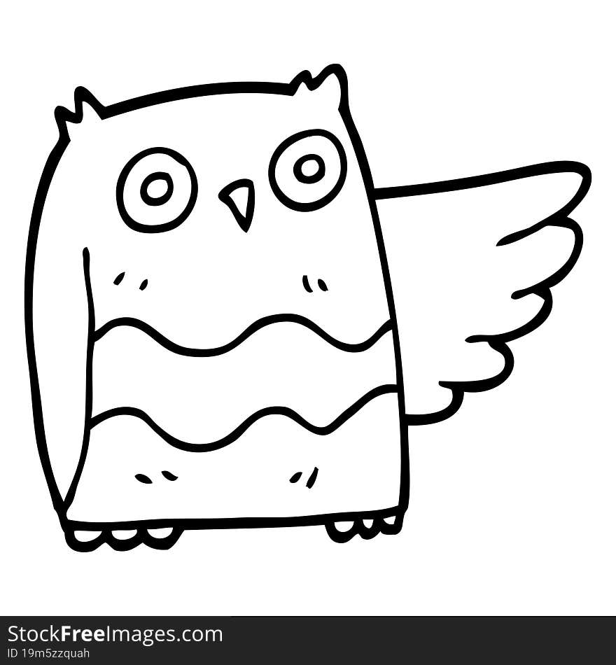 line drawing cartoon cute owl