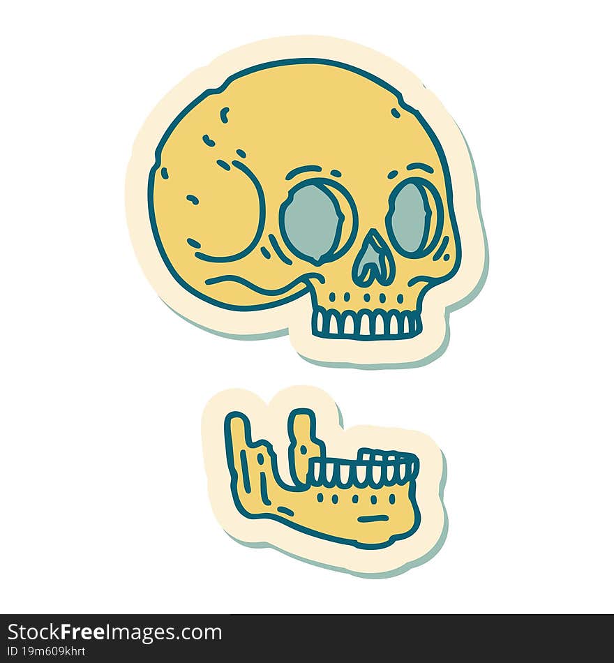 tattoo style sticker of a skull