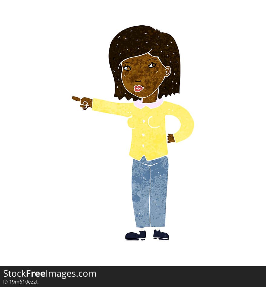 cartoon woman pointing