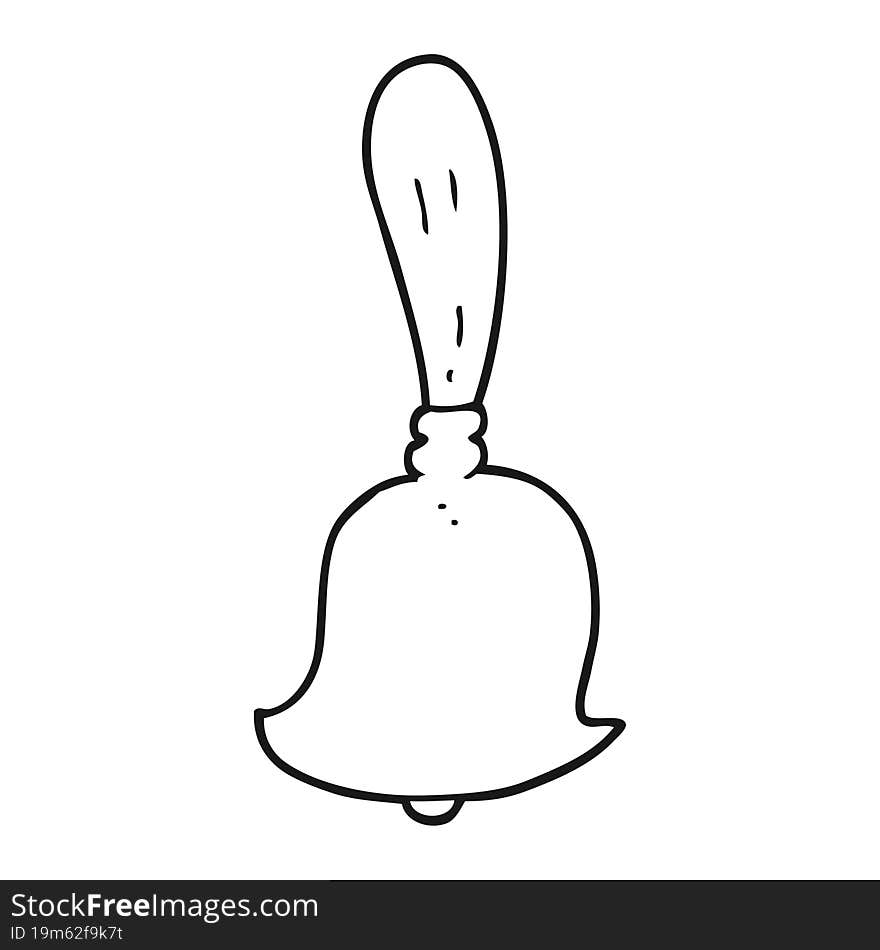 Black And White Cartoon Hand Bell