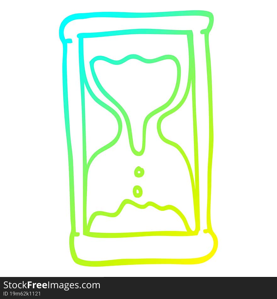 cold gradient line drawing cartoon hourglass