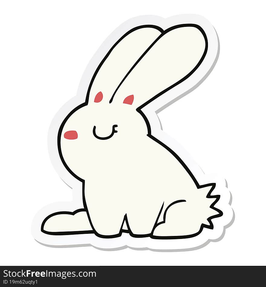 sticker of a cartoon rabbit