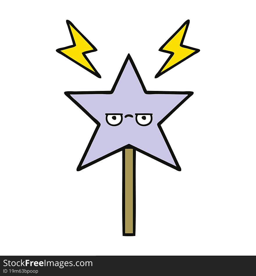 cute cartoon of a magic wand. cute cartoon of a magic wand