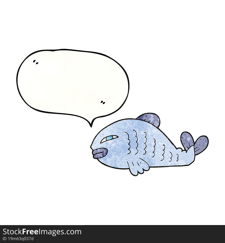 speech bubble textured cartoon fish