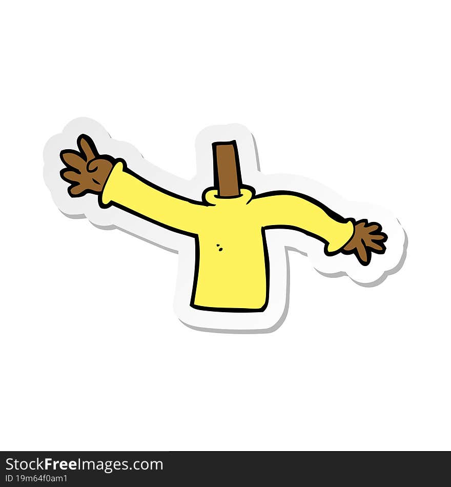 sticker of a cartoon body