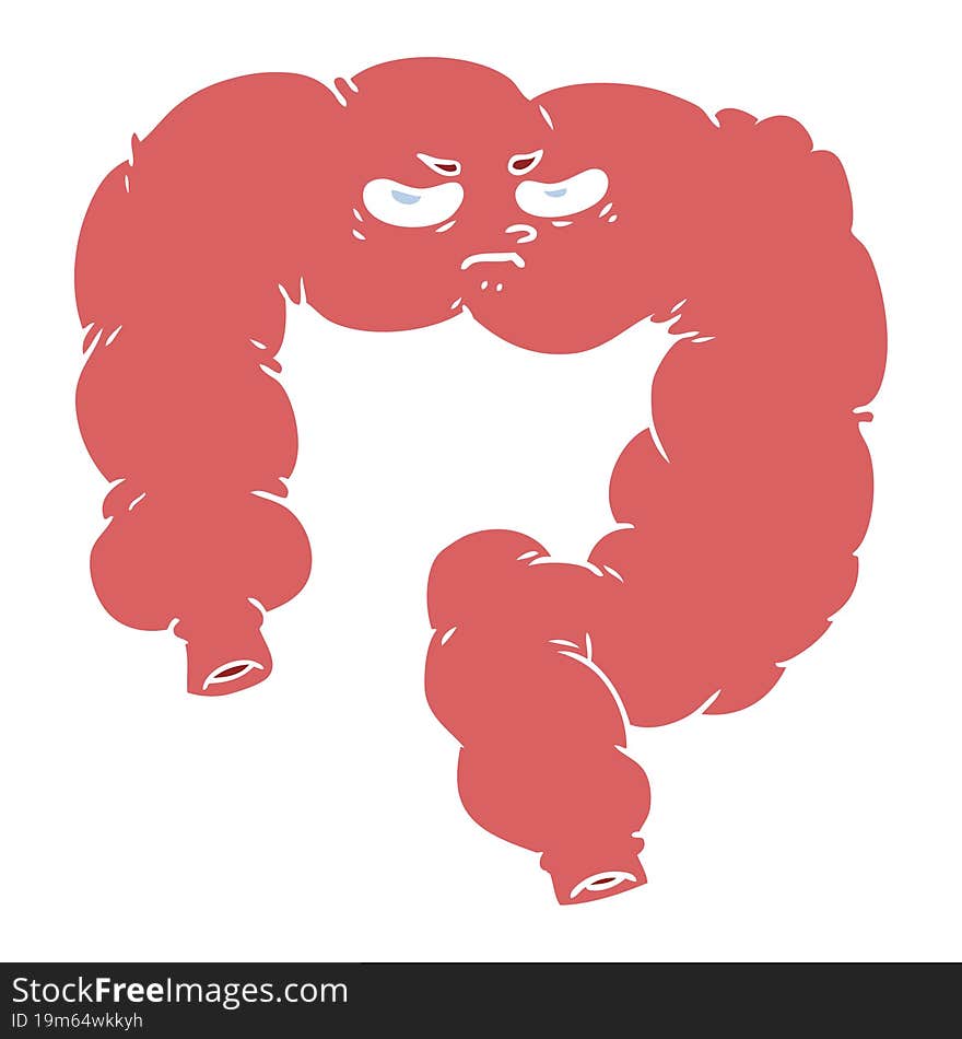 Flat Color Style Cartoon Angry Colon