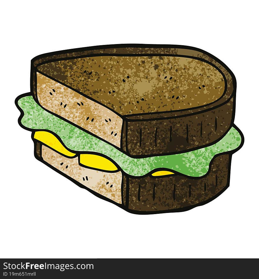 cartoon doodle loaded sandwich