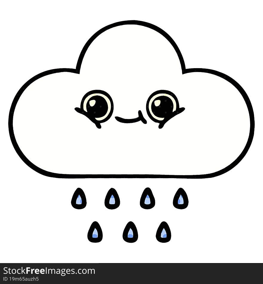 comic book style cartoon of a rain cloud