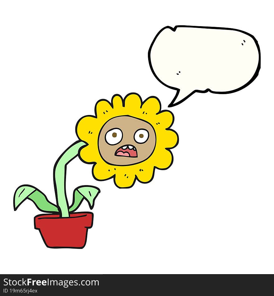 speech bubble cartoon sad flower