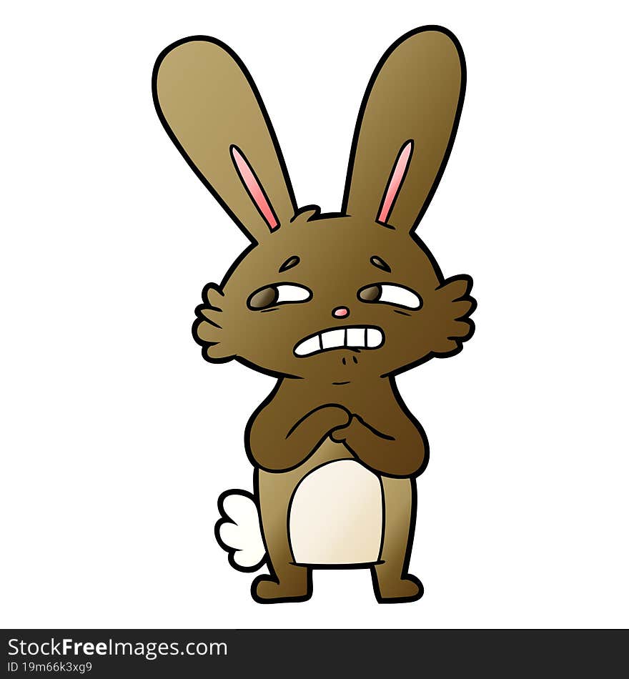 cartoon anxious rabbit. cartoon anxious rabbit