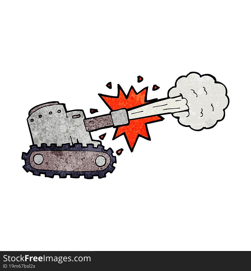 cartoon firing tank