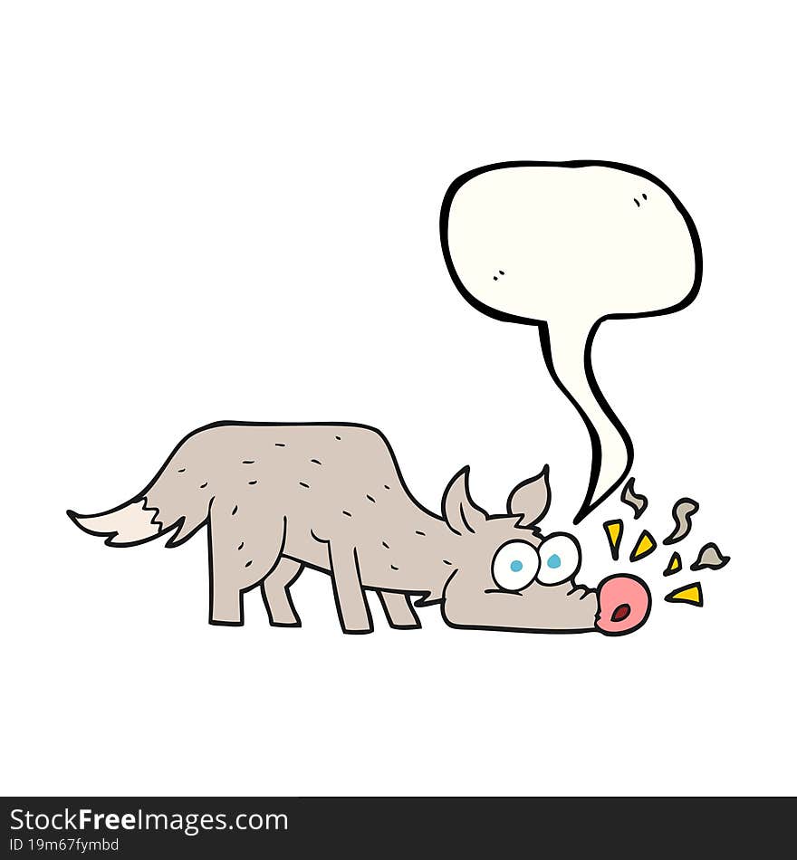 speech bubble cartoon dog sniffing