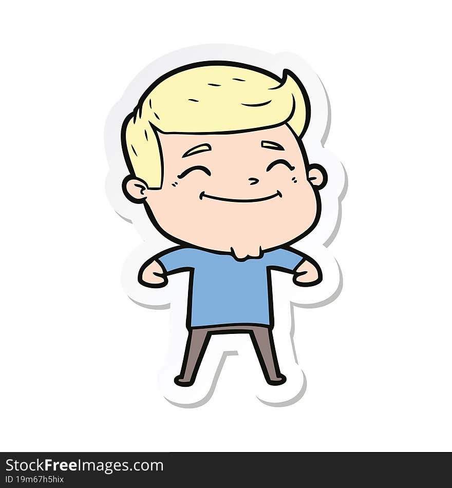 sticker of a happy cartoon man