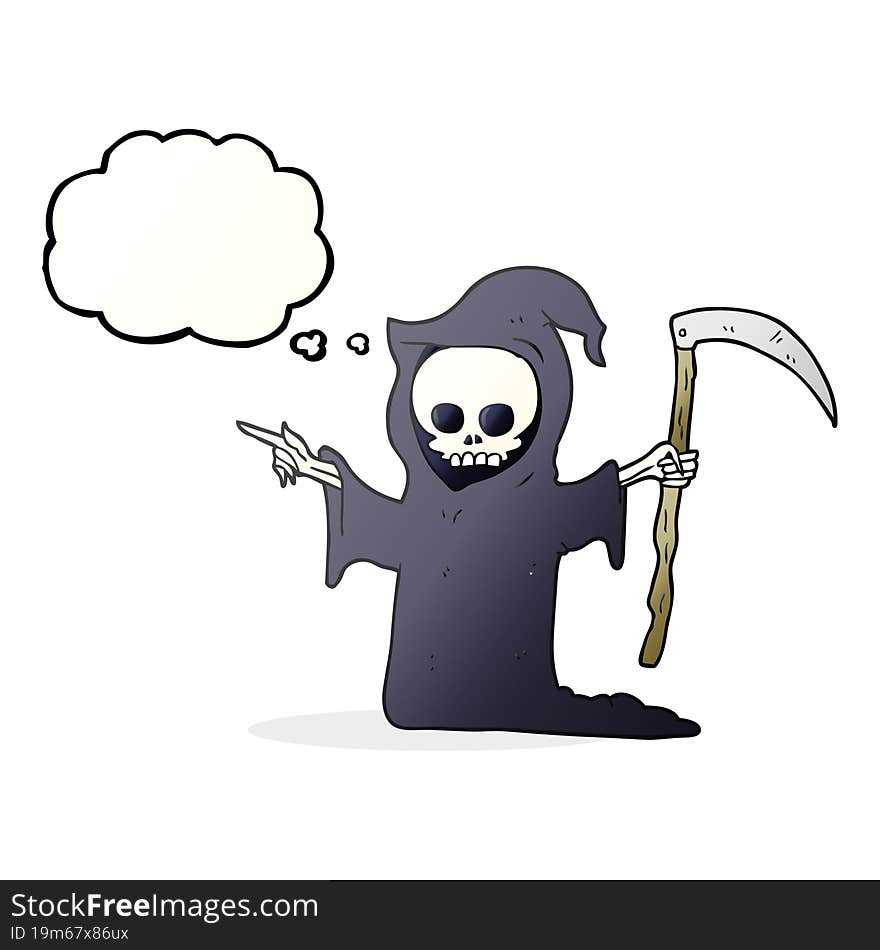 Thought Bubble Cartoon Death With Scythe