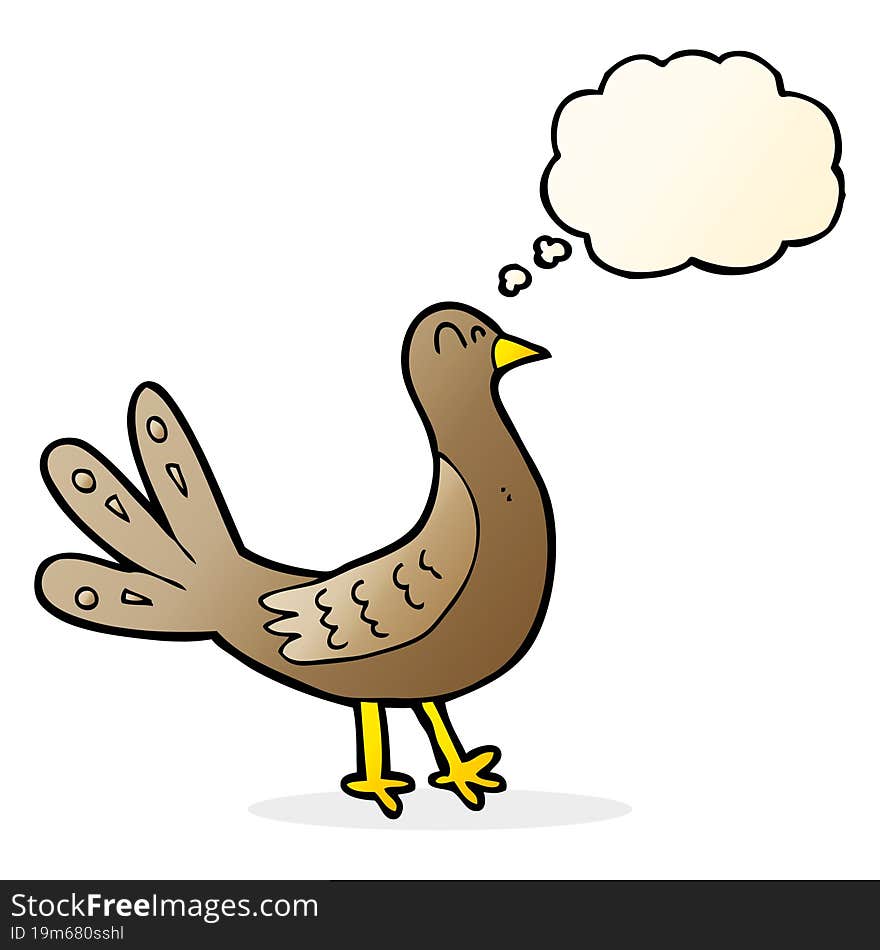 Cartoon Bird With Thought Bubble