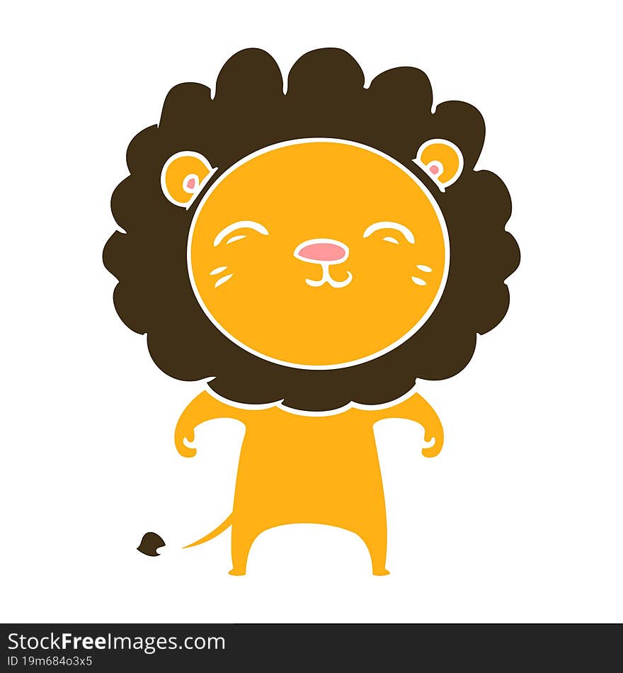 flat color style cartoon lion