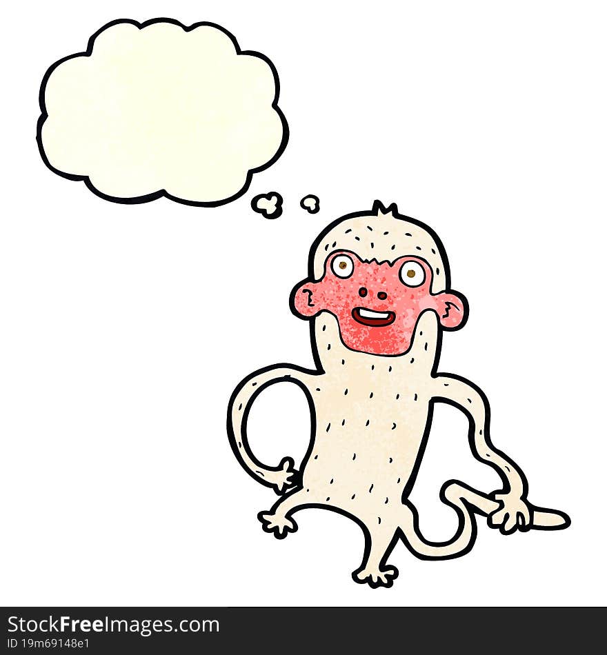 Cartoon Monkey With Thought Bubble