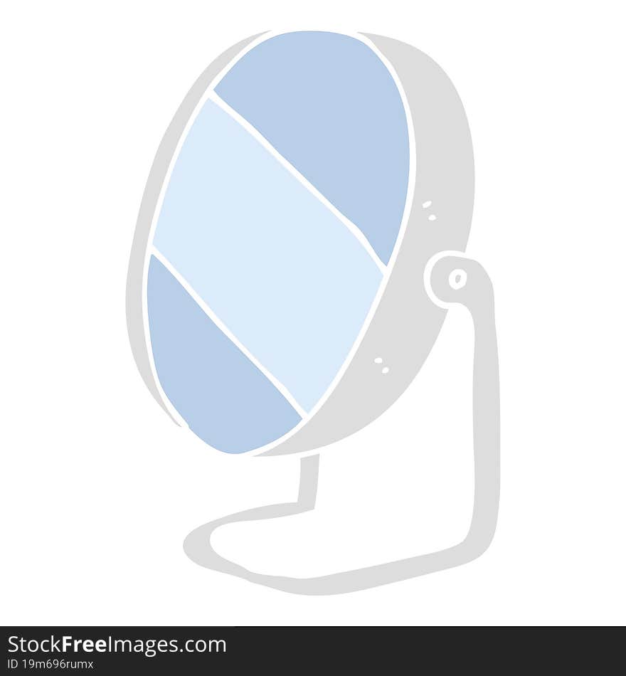 Flat Color Illustration Of A Cartoon Bathroom Mirror