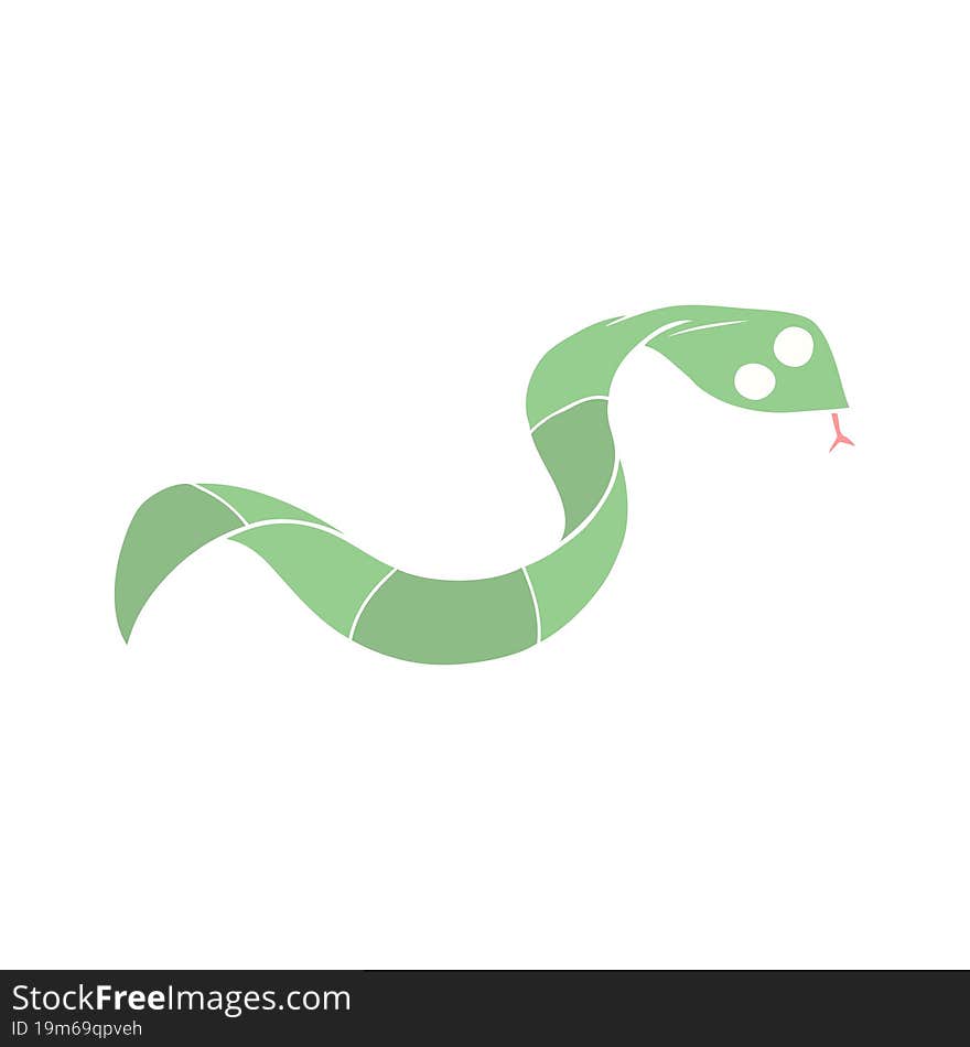 flat color style cartoon snake