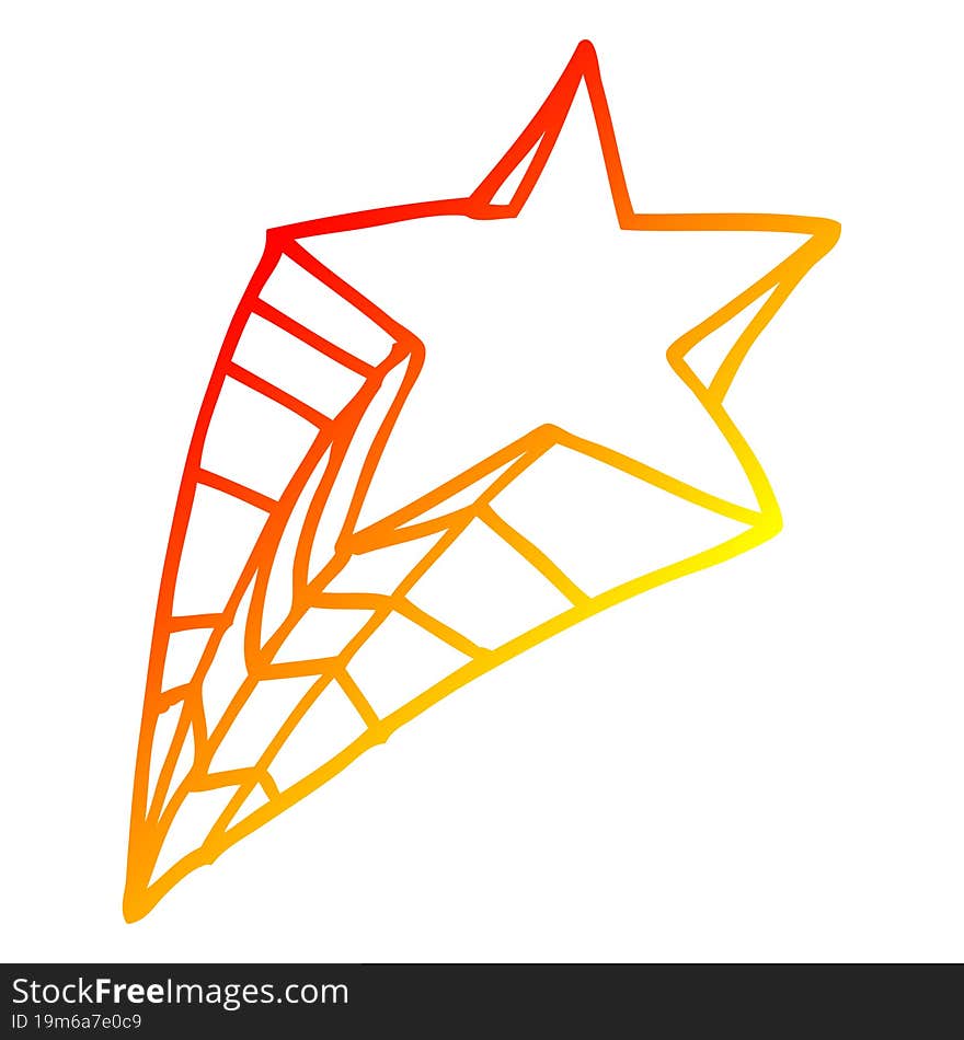 warm gradient line drawing decorative star element