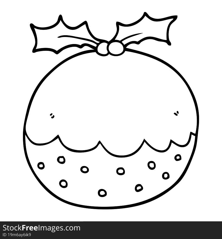 cartoon christmas pudding