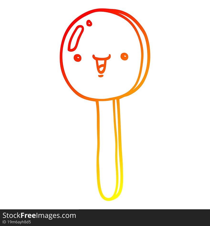 warm gradient line drawing cartoon lollipop