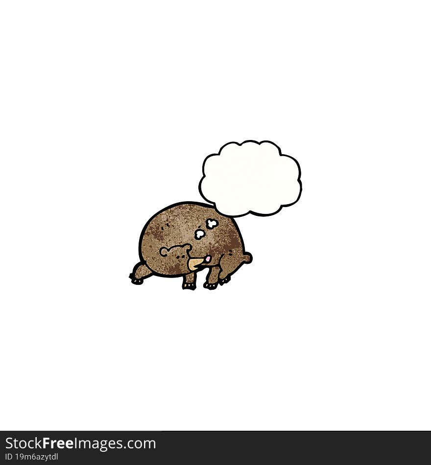 cartoon bear with thought bubble