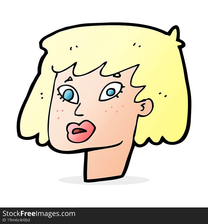 Cartoon Pretty Female Face