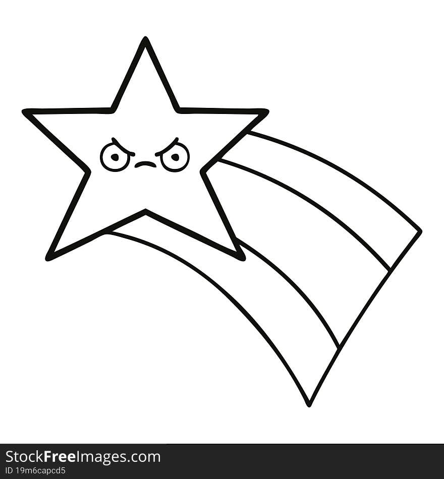 line drawing cartoon shooting rainbow star