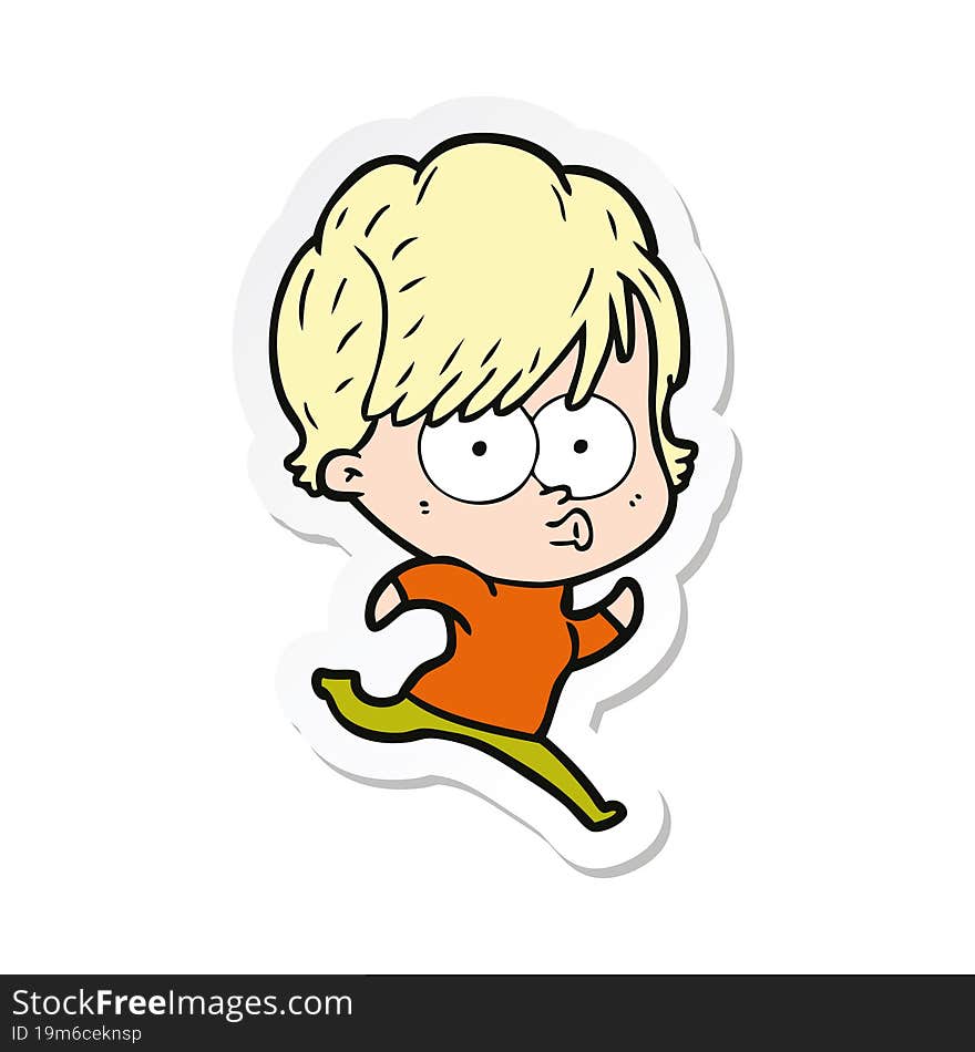 sticker of a cartoon woman