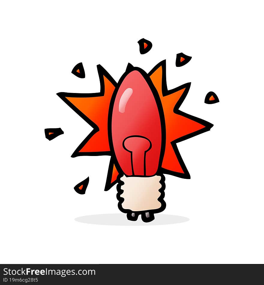 cartoon red light bulb