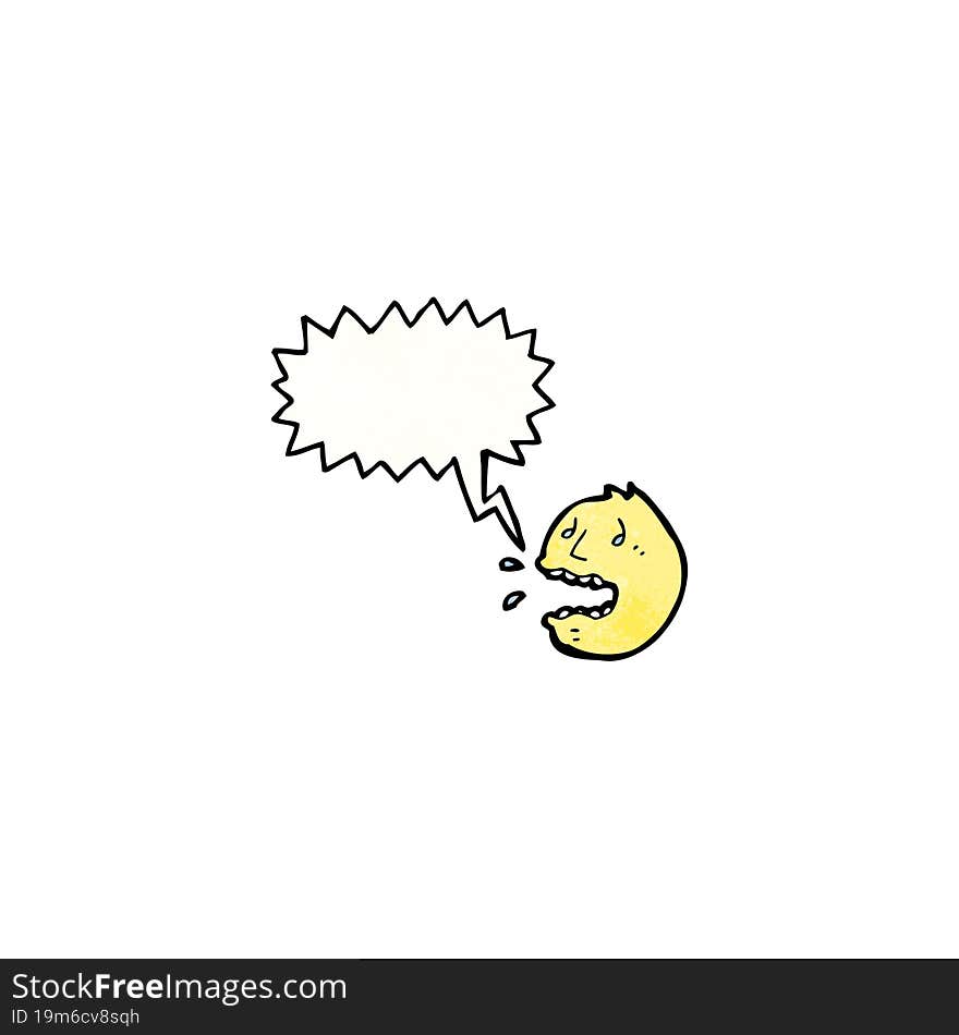 cartoon stressed face symbol