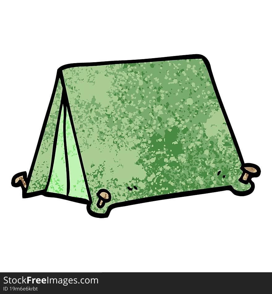 Grunge Textured Illustration Cartoon Tent