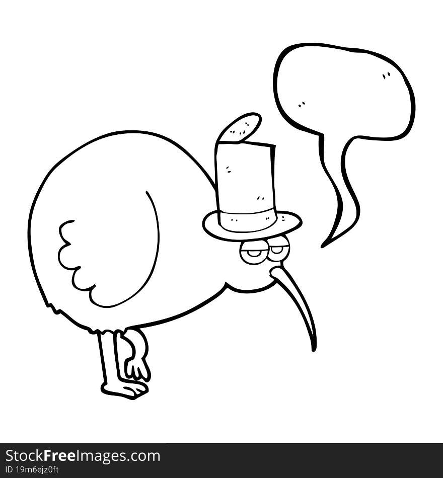 speech bubble cartoon kiwi bird