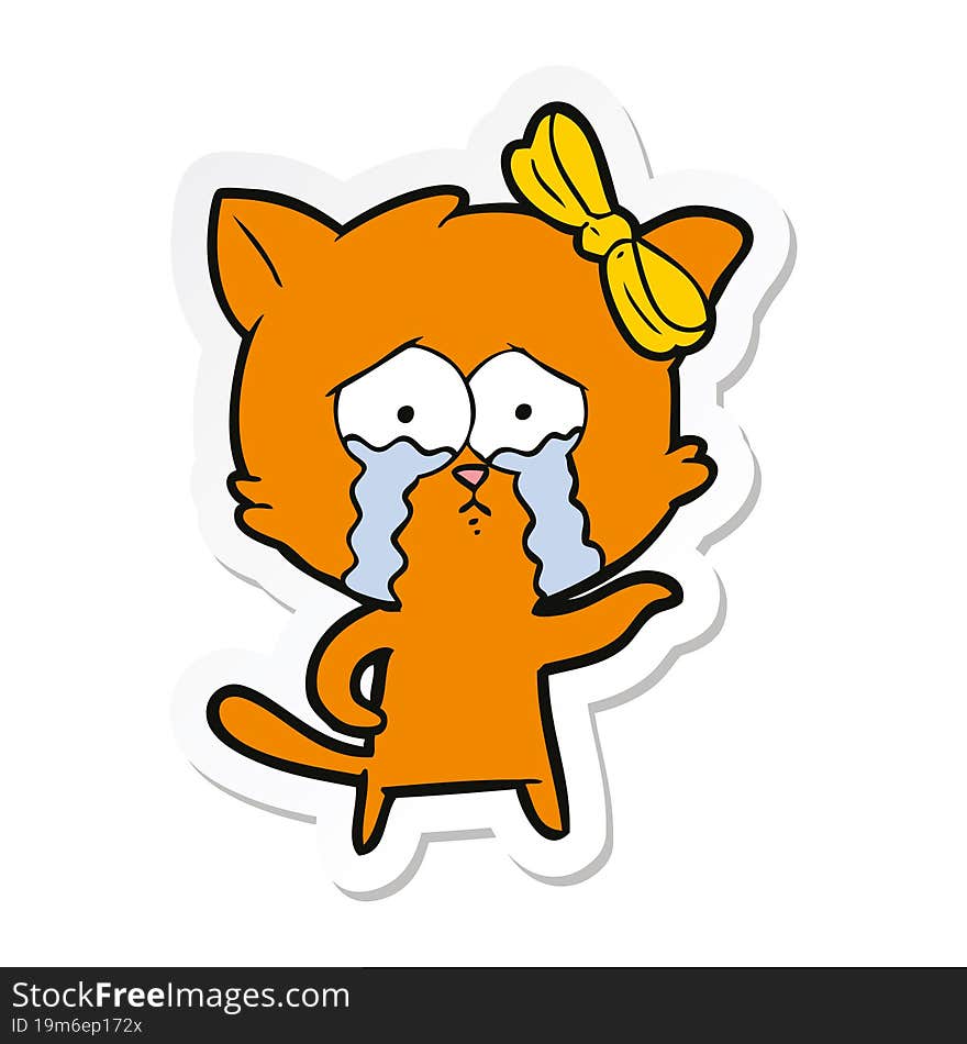 sticker of a cartoon cat