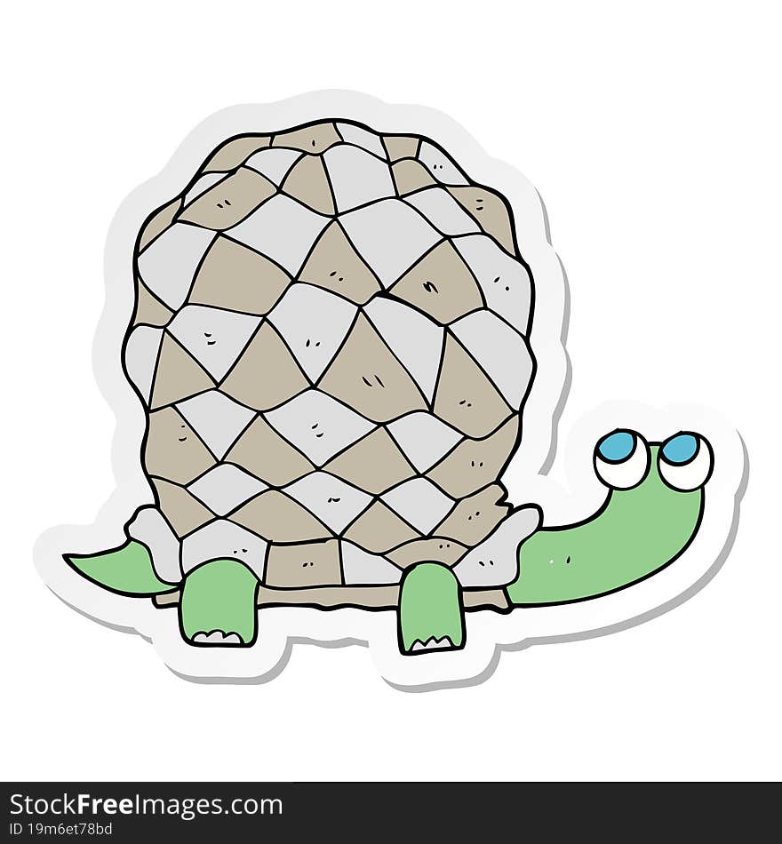 Sticker Of A Cartoon Tortoise